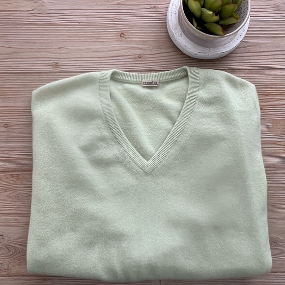 Malo Sweaters - Malo 100% Cashmere Soft Green Sweater | Women’s Oversized L/XL